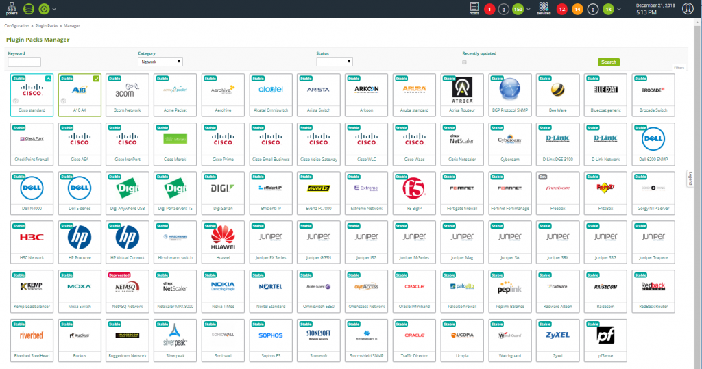 Centreon, IT monitoring, Plugin Pack